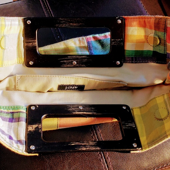 J. Crew Madras Plaid Clutch - Picture 2 of 4